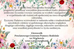 Read more about the article Życzenia z okazji Dnia Pracownika Socjalnego