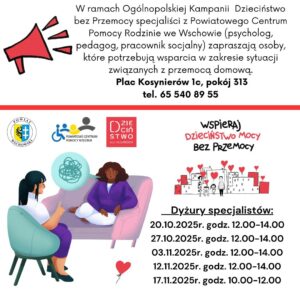 Read more about the article Bezpłatne dyżury specjalistów PCPR